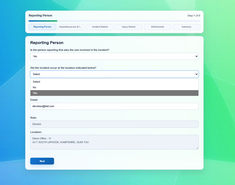 GGK incident reporting page